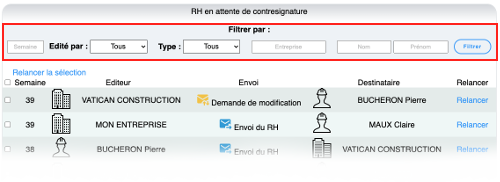 Filtrer les informations